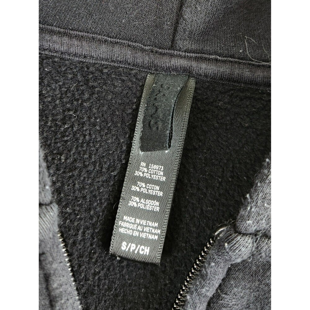 Skims Cotton Fleece Classic Zip Up Hoodie Jacket Onyx Black Women's Small - Picture 8 of 10